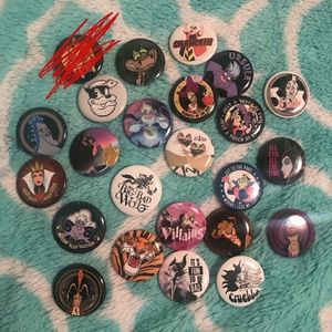 Disney Loungefly Buttons/pins (Villians)